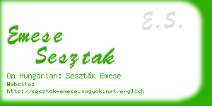 emese sesztak business card