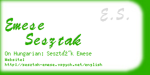 emese sesztak business card